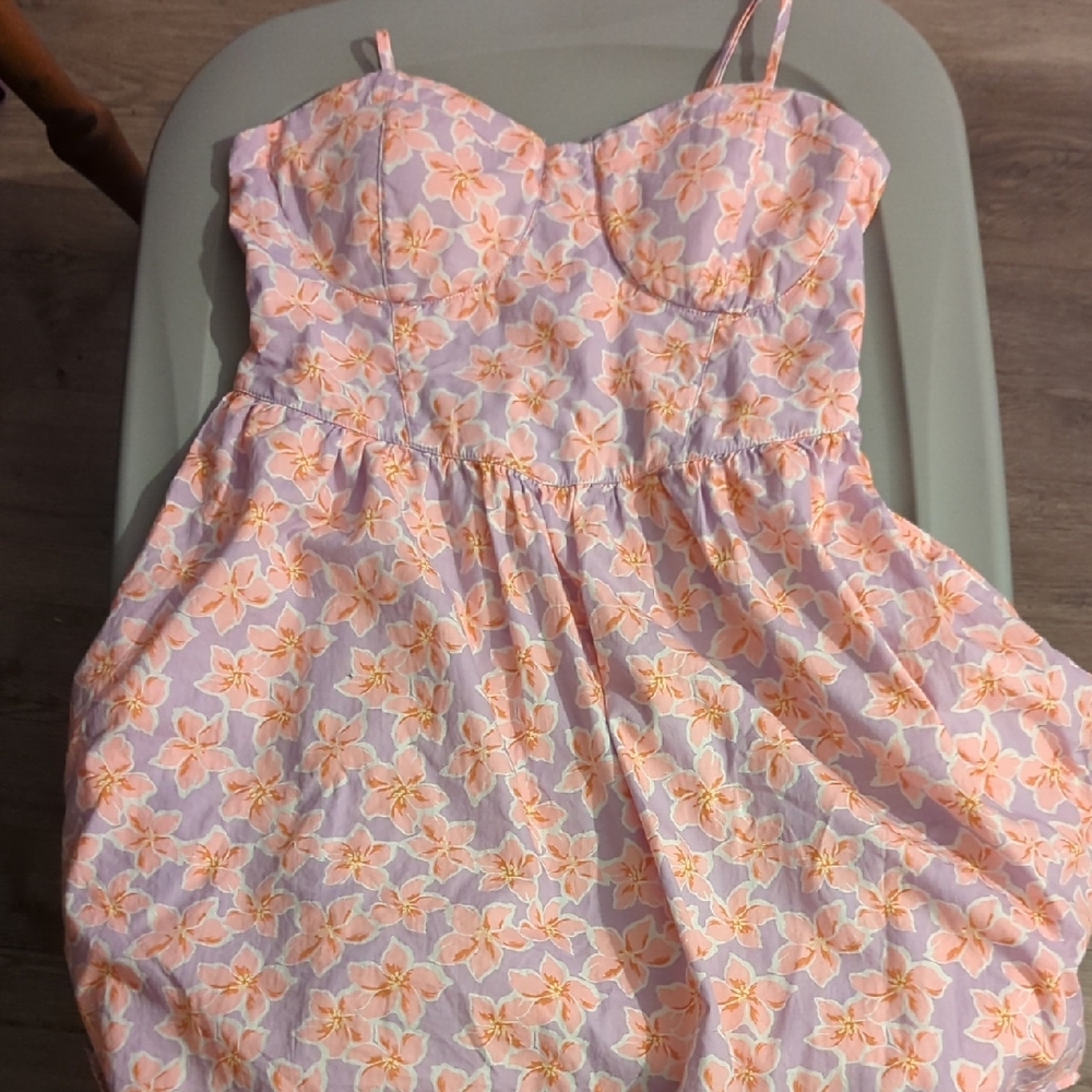 No Boundaries Poplin Pink and White Floral Mini Dress